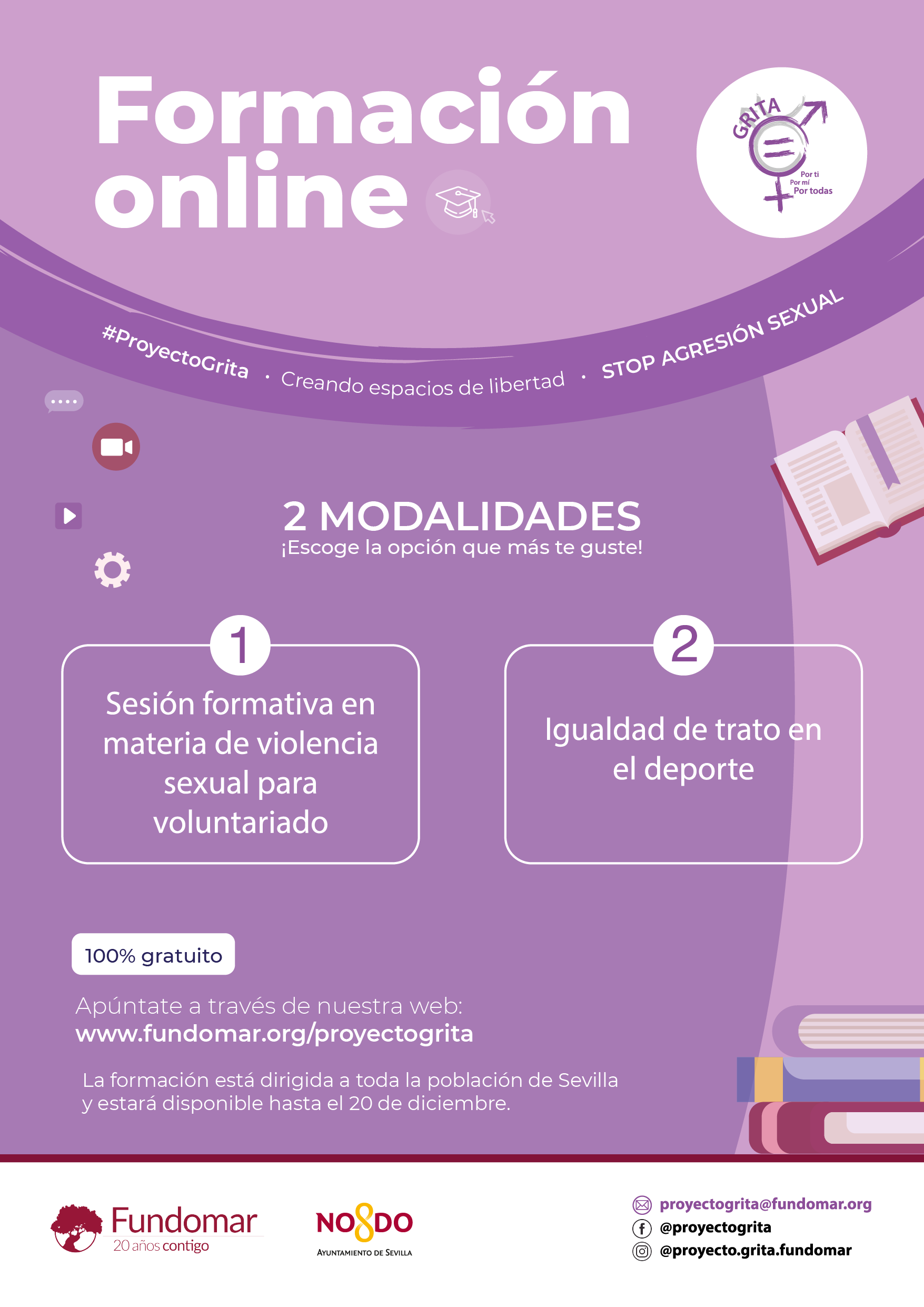 Información Cursos online Proyecto Grita Fundomar
